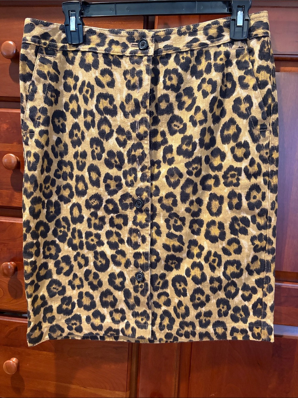 Lauren Ralph Lauren Leopard Print Pencil Skirt - Black & Tan
